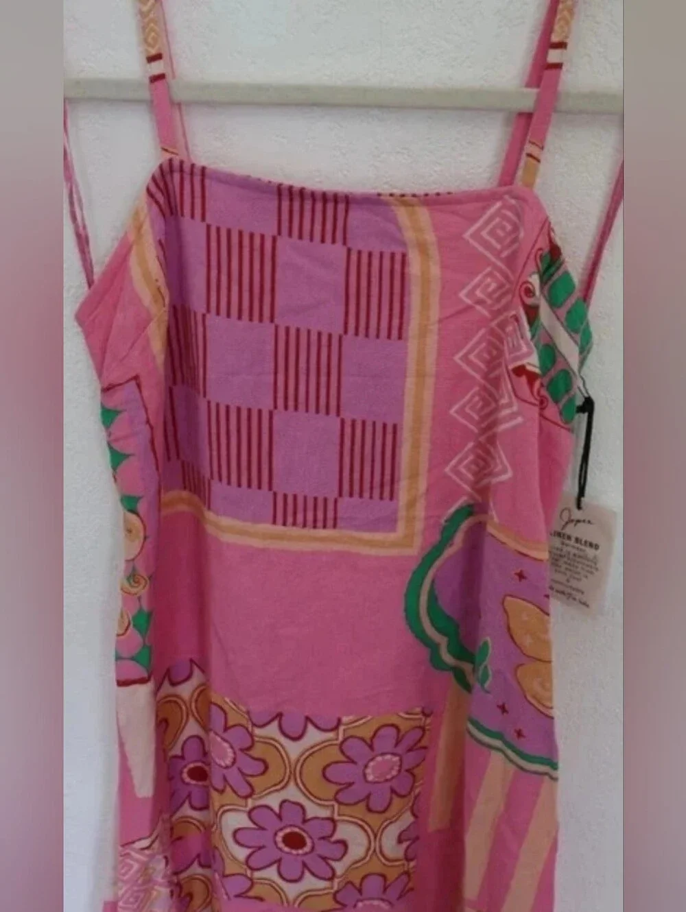 Japna Pink Floral Patchwork Midi Sundress NWT XS